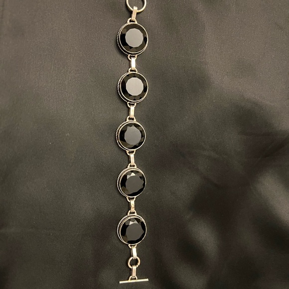 Black Onyx Silver Bracelet - Picture 5 of 8